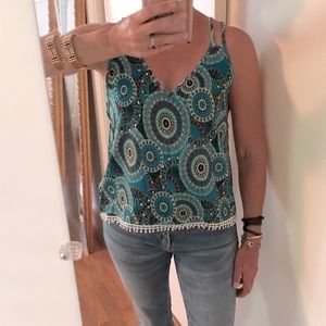 NAANAA Boho Turquoise Patterned Tank